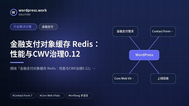金融支付对象缓存 Redis:性能与CWV治理0.12|行业解决方案|金融支付