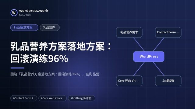 乳品营养方案落地方案:回滚演练96%|行业解决方案|乳品营养