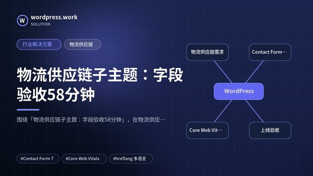物流供应链子主题:字段验收58分钟|行业解决方案|物流供应链