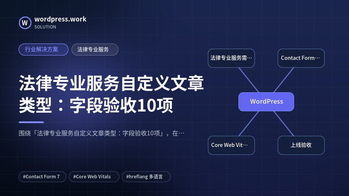 法律专业服务自定义文章类型:字段验收10项|行业解决方案|法律专业服务