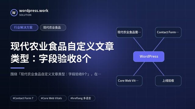现代农业食品自定义文章类型:字段验收8个|行业解决方案|现代农业食品