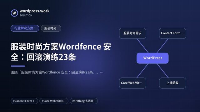 服装时尚方案Wordfence 安全:回滚演练23条|行业解决方案|服装时尚