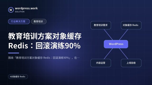 教育培训方案对象缓存 Redis:回滚演练90%|行业解决方案|教育培训