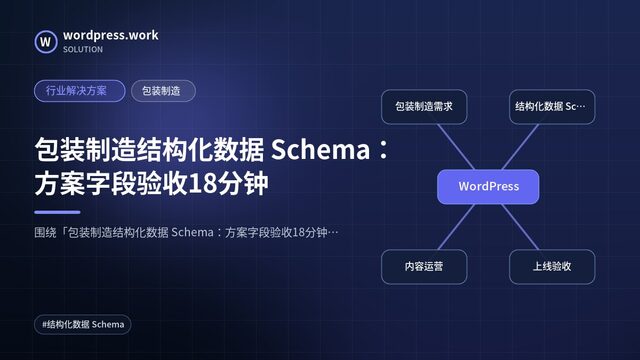 包装制造结构化数据 Schema:方案字段验收18分钟|行业解决方案|包装制造