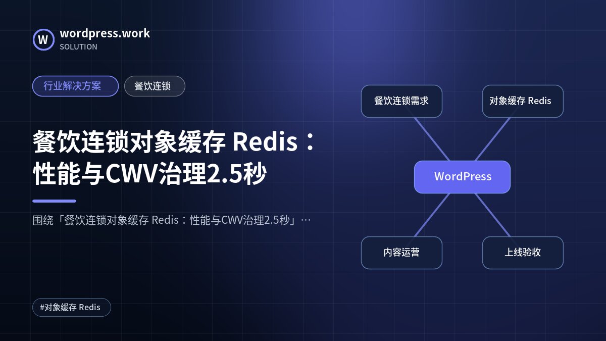 餐饮连锁对象缓存 Redis:性能与CWV治理2.5秒|行业解决方案|餐饮连锁