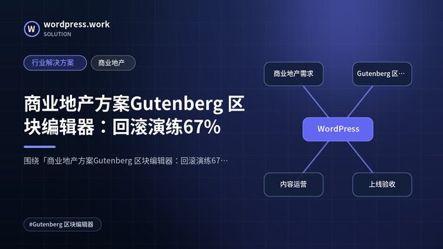 商业地产方案Gutenberg 区块编辑器：回滚演练67%｜行业解决方案｜商业地产