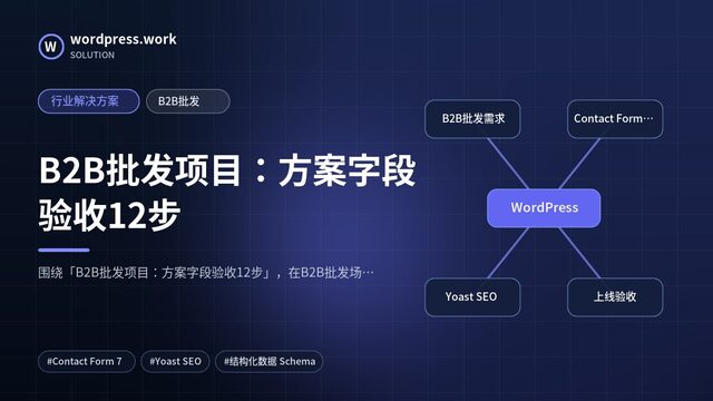 B2B批发项目:方案字段验收12步|行业解决方案|B2B批发
