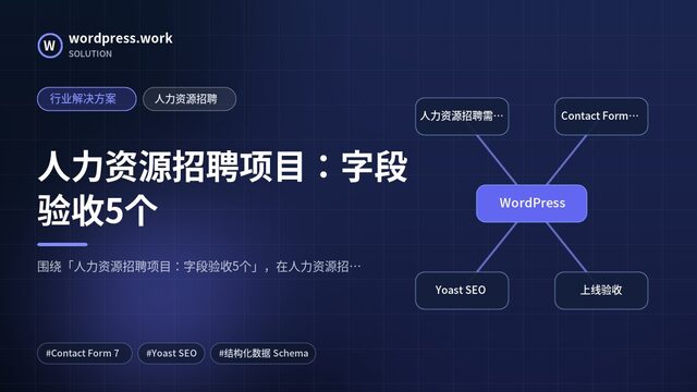 人力资源招聘项目:字段验收5个|行业解决方案|人力资源招聘