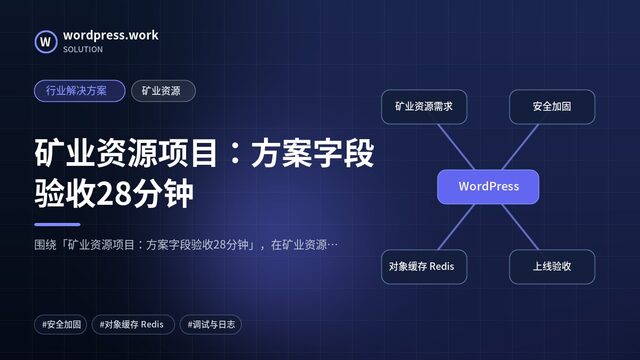 矿业资源项目:方案字段验收28分钟|行业解决方案|矿业资源