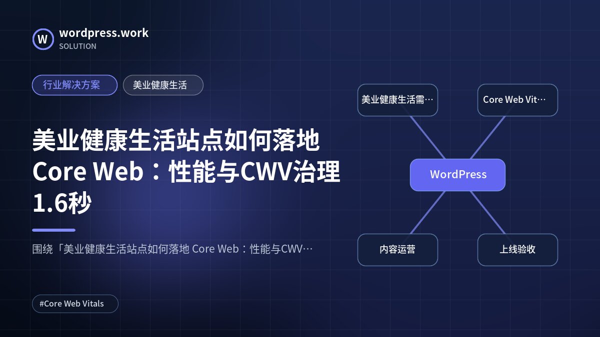 美业健康生活站点如何落地 Core Web:性能与CWV治理1.6秒|行业解决方案|美业健康生活