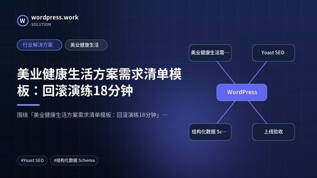 美业健康生活方案需求清单模板:回滚演练18分钟|行业解决方案|美业健康生活