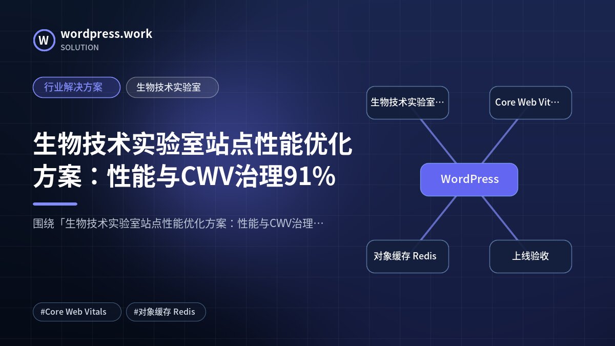 生物技术实验室站点性能优化方案:性能与CWV治理91%|行业解决方案|生物技术实验室