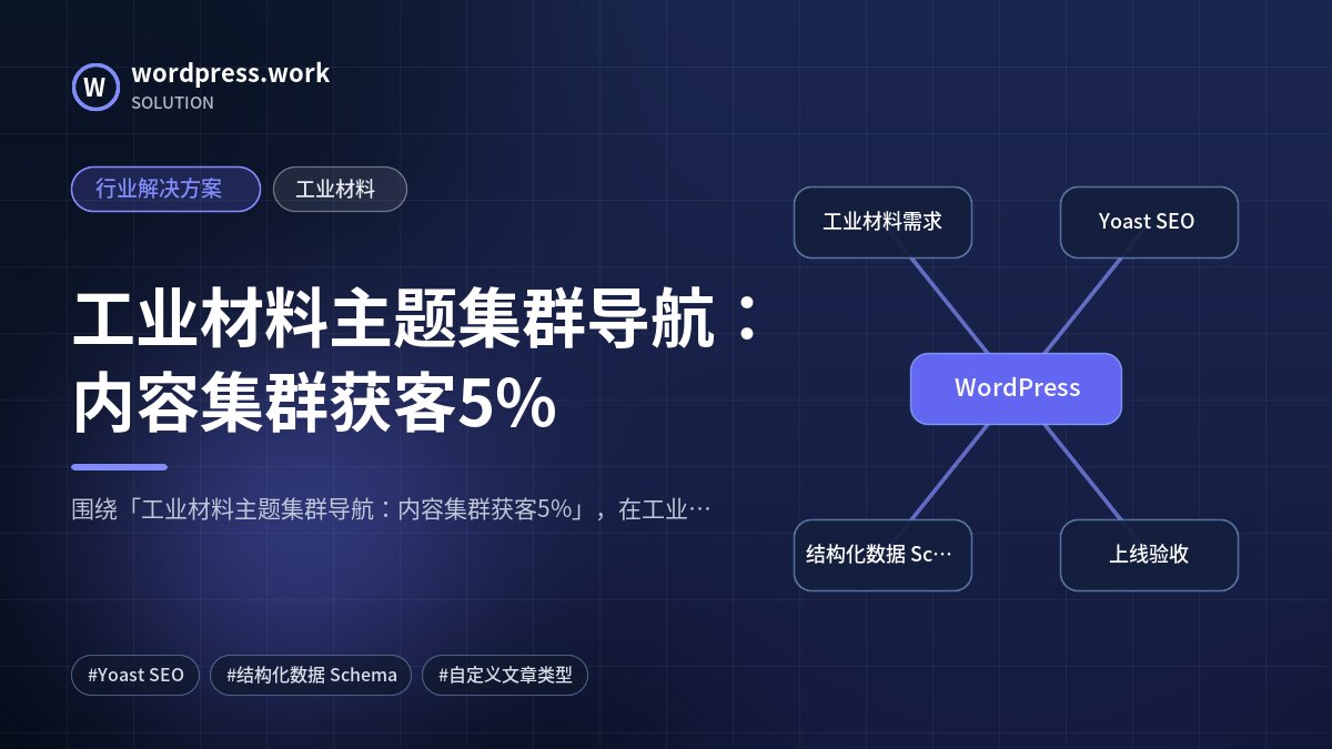 工业材料主题集群导航:内容集群获客5%|行业解决方案|工业材料