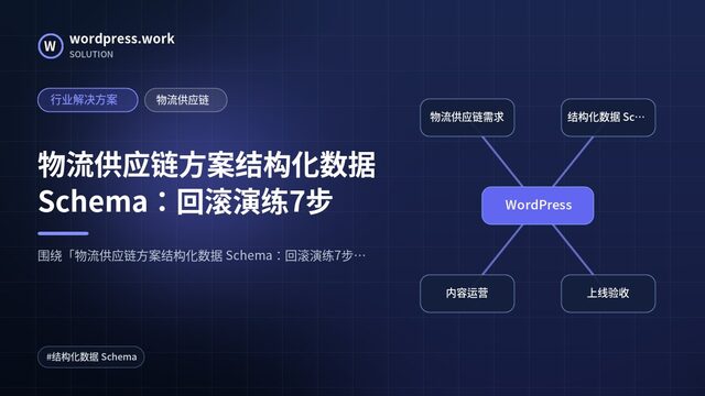 物流供应链方案结构化数据 Schema:回滚演练7步|行业解决方案|物流供应链