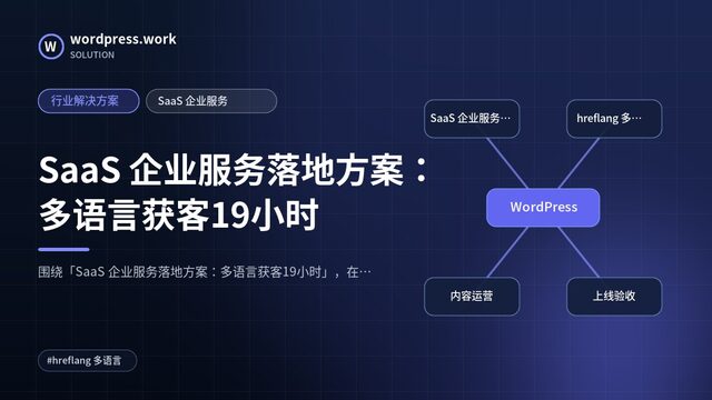 SaaS 企业服务落地方案:多语言获客19小时|行业解决方案|SaaS 企业服务