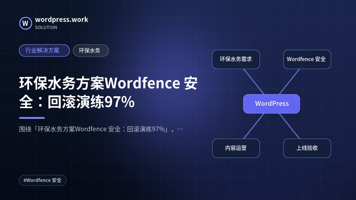 环保水务方案Wordfence 安全:回滚演练97%|行业解决方案|环保水务