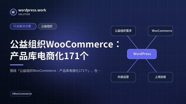 公益组织WooCommerce:产品库电商化171个|行业解决方案|公益组织
