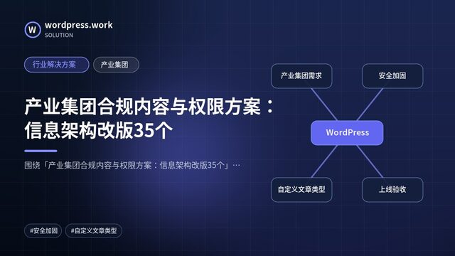 产业集团合规内容与权限方案:信息架构改版35个|行业解决方案|产业集团