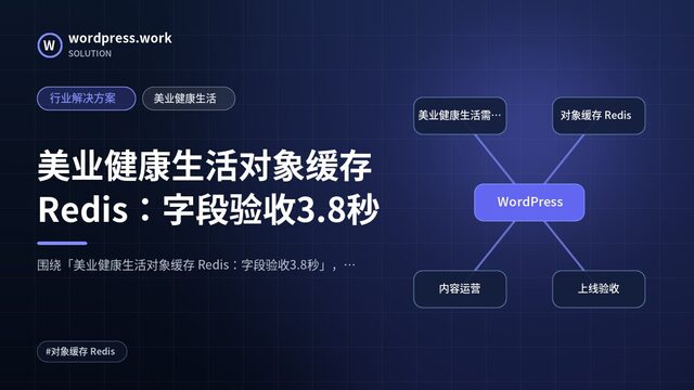 美业健康生活对象缓存 Redis：字段验收3.8秒｜行业解决方案｜美业健康生活