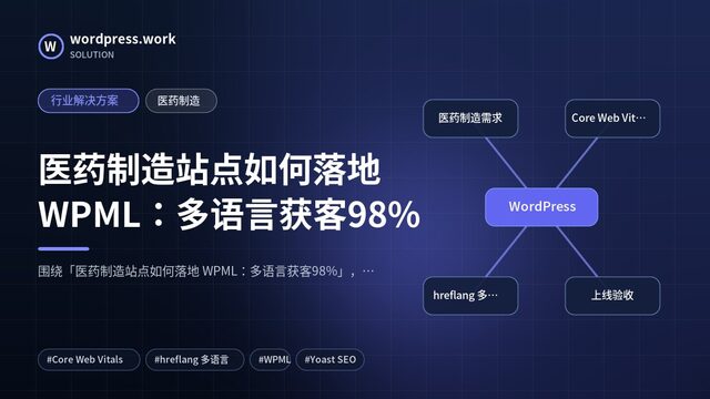 医药制造站点如何落地 WPML:多语言获客98%|行业解决方案|医药制造