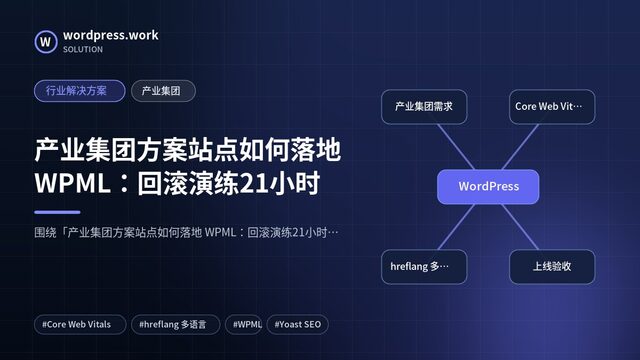 产业集团方案站点如何落地 WPML:回滚演练21小时|行业解决方案|产业集团