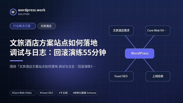 文旅酒店方案站点如何落地 调试与日志：回滚演练55分钟｜行业解决方案｜文旅酒店