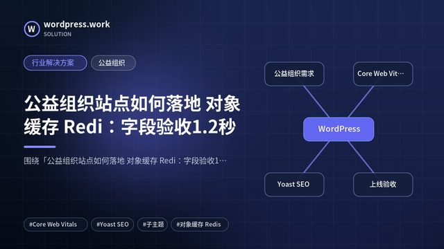 公益组织站点如何落地 对象缓存 Redi：字段验收1.2秒｜行业解决方案｜公益组织