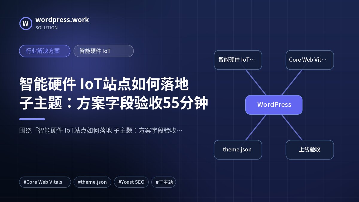 智能硬件 IoT站点如何落地 子主题:方案字段验收55分钟|行业解决方案|智能硬件 IoT