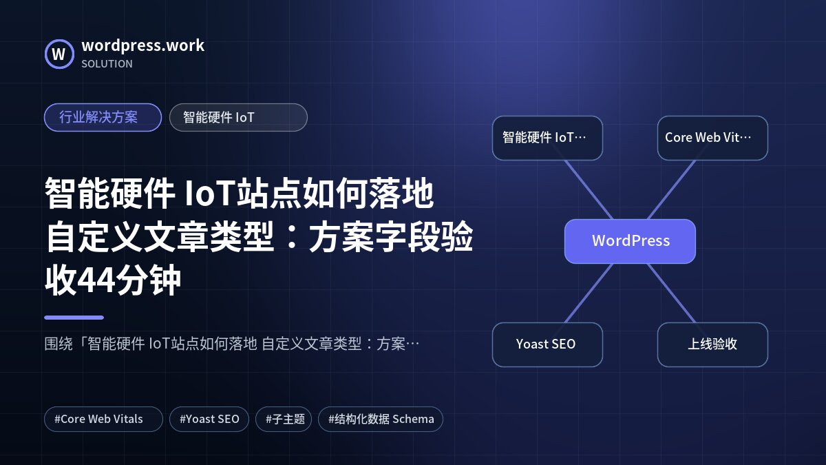 智能硬件 IoT站点如何落地 自定义文章类型:方案字段验收44分钟|行业解决方案|智能硬件 IoT
