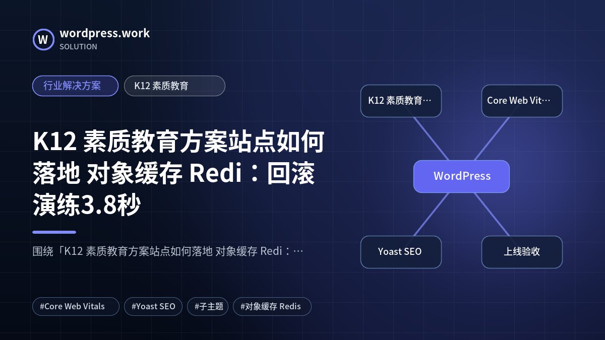 K12 素质教育方案站点如何落地 对象缓存 Redi：回滚演练3.8秒｜行业解决方案｜K12 素质教育