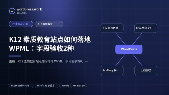 K12 素质教育站点如何落地 WPML：字段验收2种｜行业解决方案｜K12 素质教育