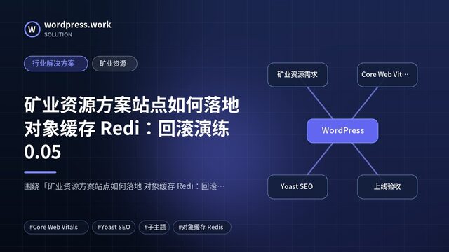 矿业资源方案站点如何落地 对象缓存 Redi:回滚演练0.05|行业解决方案|矿业资源