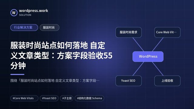 服装时尚站点如何落地 自定义文章类型:方案字段验收55分钟|行业解决方案|服装时尚