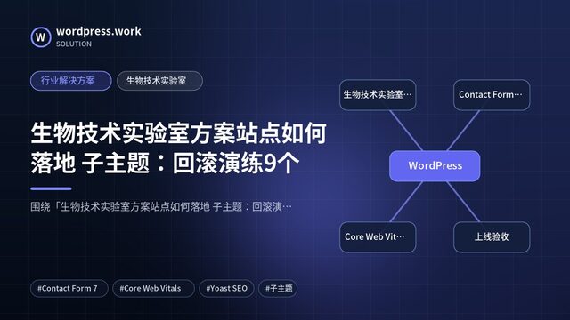 生物技术实验室方案站点如何落地 子主题:回滚演练9个|行业解决方案|生物技术实验室