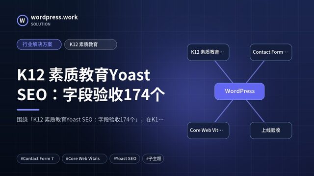 K12 素质教育Yoast SEO:字段验收174个|行业解决方案|K12 素质教育