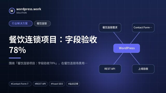 餐饮连锁项目:字段验收78%|行业解决方案|餐饮连锁