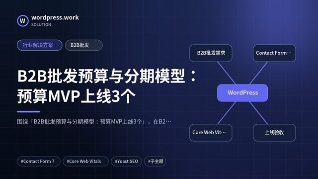 B2B批发预算与分期模型:预算MVP上线3个|行业解决方案|B2B批发