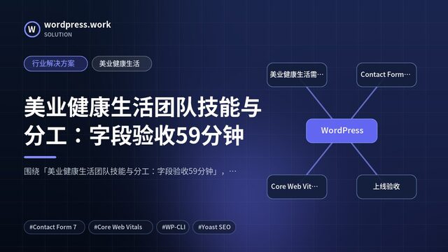 美业健康生活团队技能与分工:字段验收59分钟|行业解决方案|美业健康生活