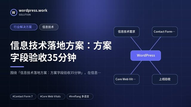 信息技术落地方案：方案字段验收35分钟｜行业解决方案｜信息技术