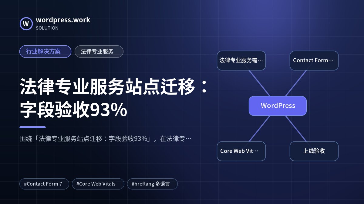 法律专业服务站点迁移:字段验收93%|行业解决方案|法律专业服务