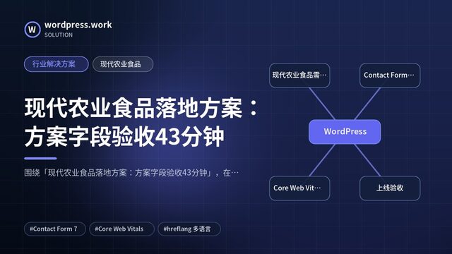 现代农业食品落地方案：方案字段验收43分钟｜行业解决方案｜现代农业食品