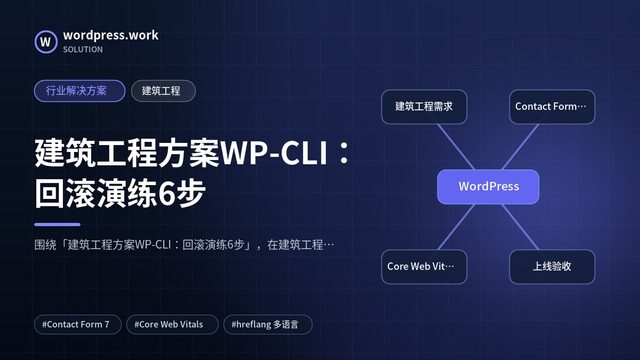 建筑工程方案WP-CLI:回滚演练6步|行业解决方案|建筑工程