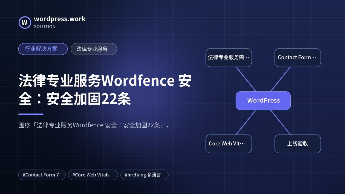法律专业服务Wordfence 安全:安全加固22条|行业解决方案|法律专业服务