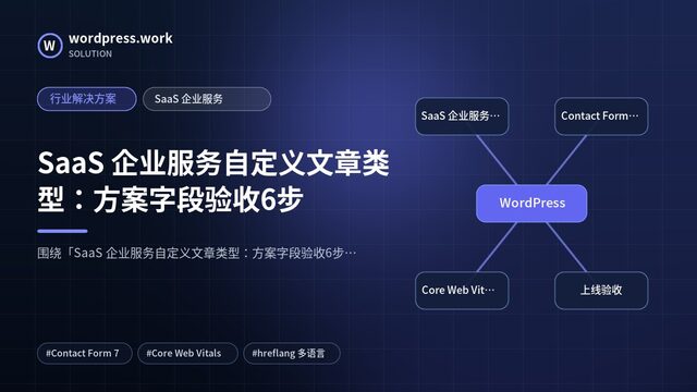SaaS 企业服务自定义文章类型:方案字段验收6步|行业解决方案|SaaS 企业服务