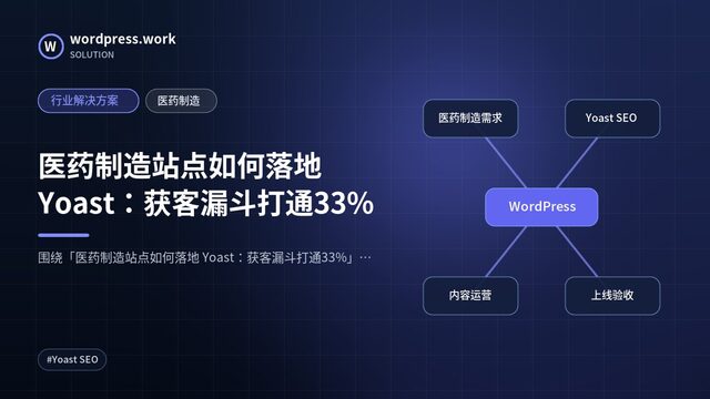 医药制造站点如何落地 Yoast:获客漏斗打通33%|行业解决方案|医药制造