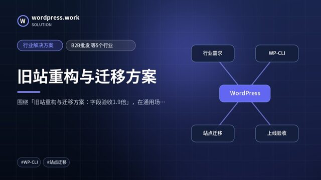 旧站重构与迁移方案｜行业解决方案｜B2B批发 等5个行业