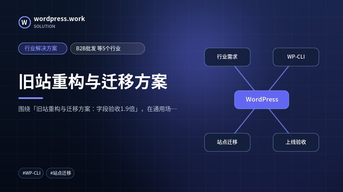 旧站重构与迁移方案|行业解决方案|B2B批发 等5个行业