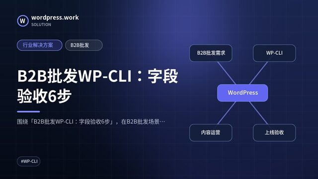 B2B批发WP-CLI：字段验收6步｜行业解决方案｜B2B批发