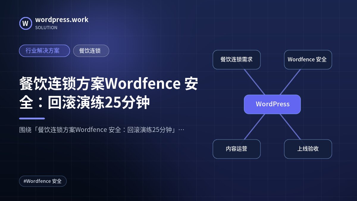 餐饮连锁方案Wordfence 安全:回滚演练25分钟|行业解决方案|餐饮连锁