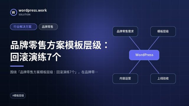 品牌零售方案模板层级：回滚演练7个｜行业解决方案｜品牌零售